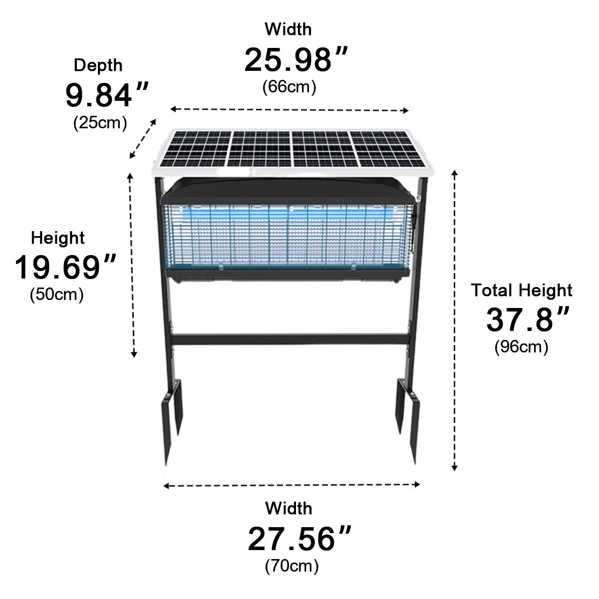 Solar Mosquito Killer Lamp with LED Outdoor Bug Zapper Light - Flyachilles