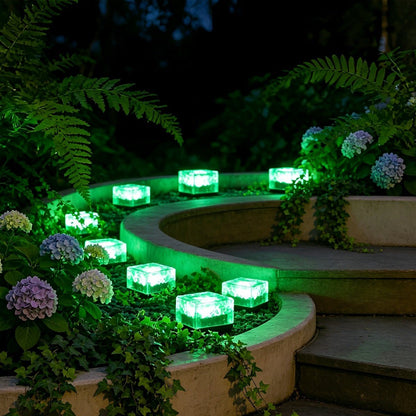 Solar Outdoor Square Ice Brick Cube LED Waterproof Lawn Lights - Flyachilles