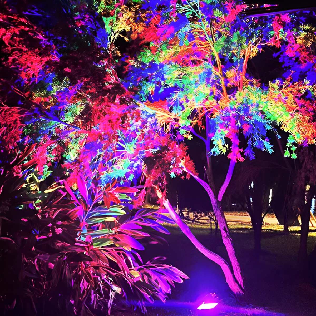 北海道の巨大流木LEDライト付き Waterproof RGB LED Outdoor Spot Light for Landscape Tree