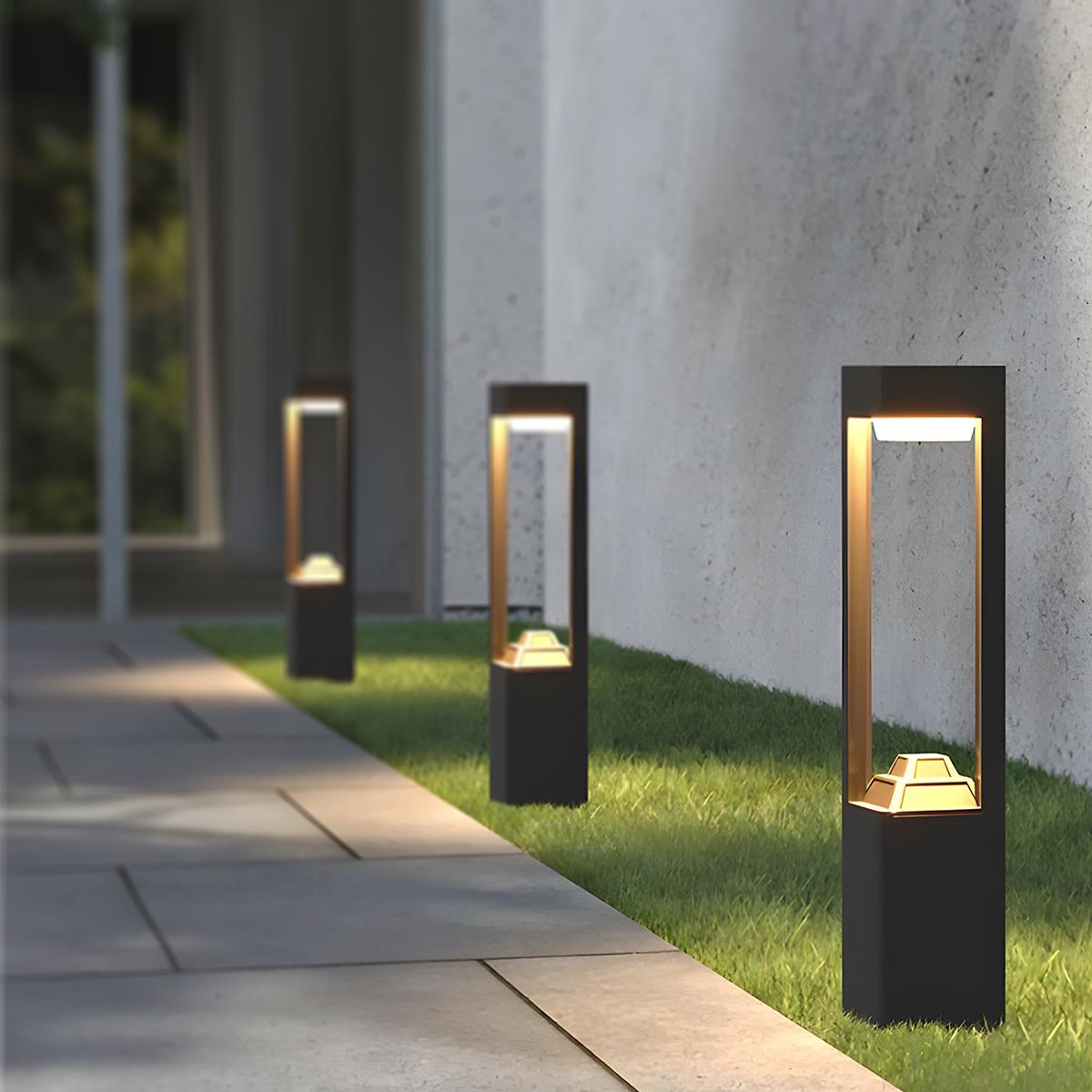 Waterproof Rectangular Frame LED Outdoor Post & Column Lights ...