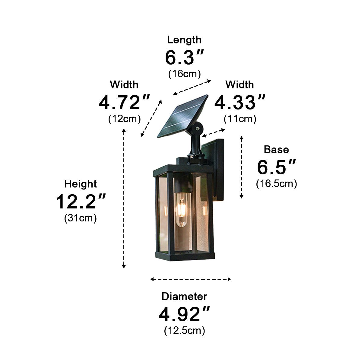 Solar Rustic Rectangular Waterproof Outdoor LED Porch Wall Lights - Flyachilles