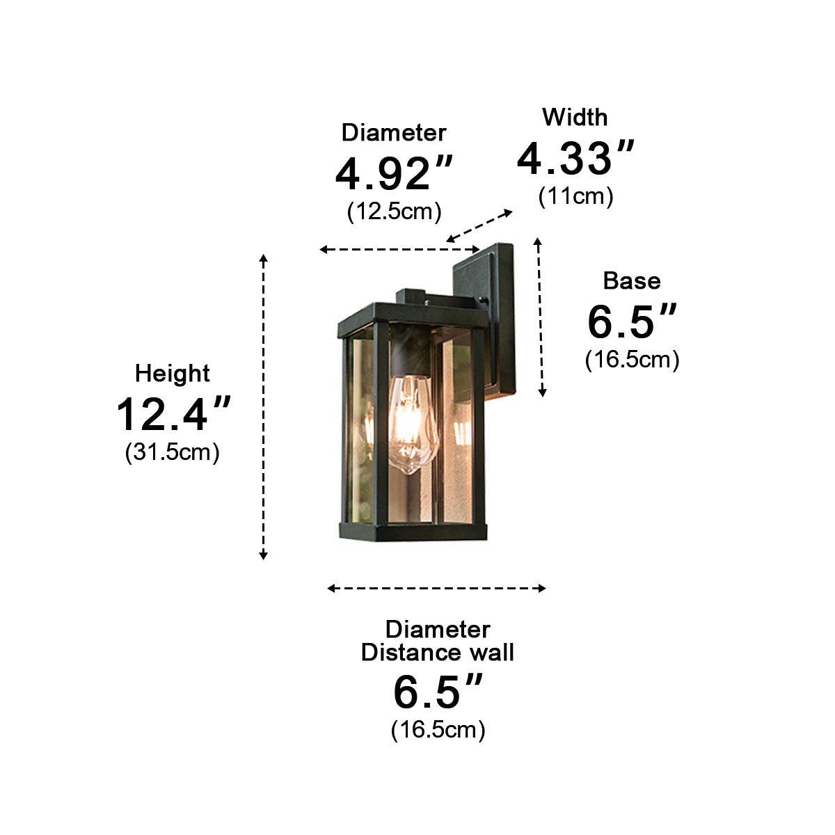 Solar Rustic Rectangular Waterproof Outdoor LED Porch Wall Lights - Flyachilles