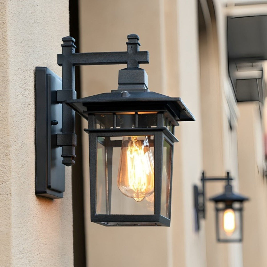 Solar Rustic Square Waterproof Outdoor LED Porch Wall Light - Flyachilles