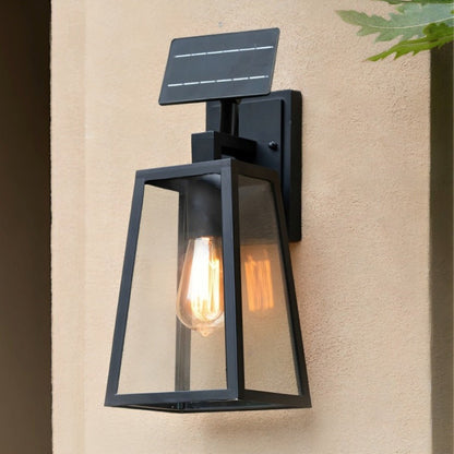 Solar Rustic Trapezoid Waterproof Outdoor LED Porch Wall Light - Flyachilles