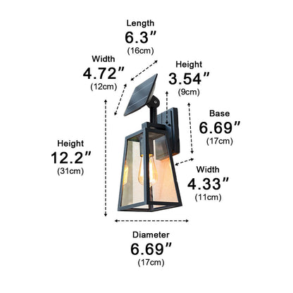 Solar Rustic Trapezoid Waterproof Outdoor LED Porch Wall Light - Flyachilles