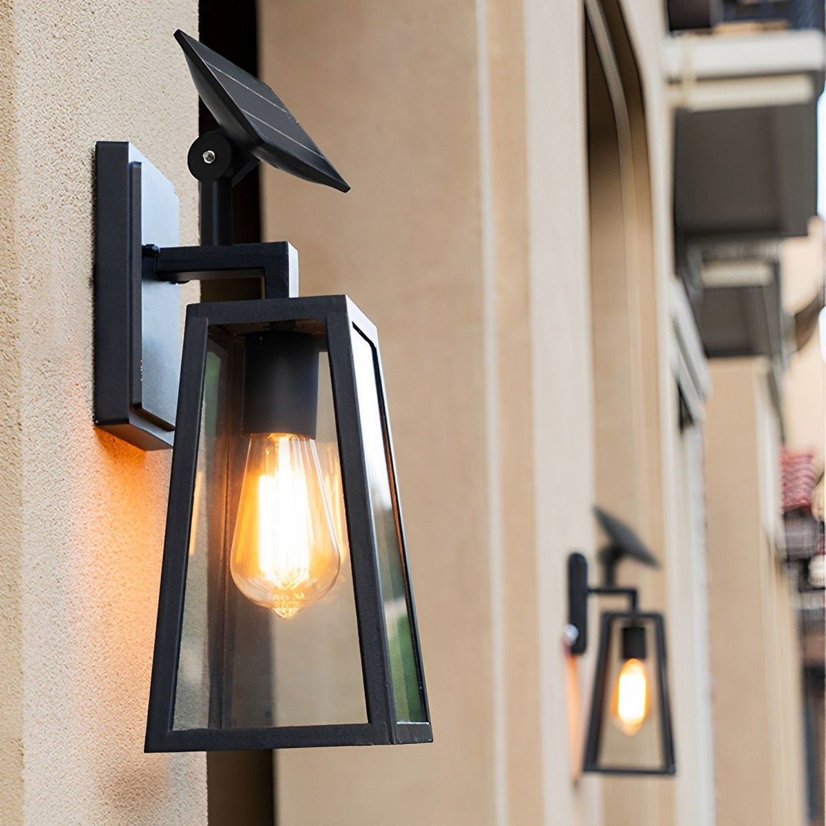 Solar Rustic Trapezoid Waterproof Outdoor LED Porch Wall Light - Flyachilles
