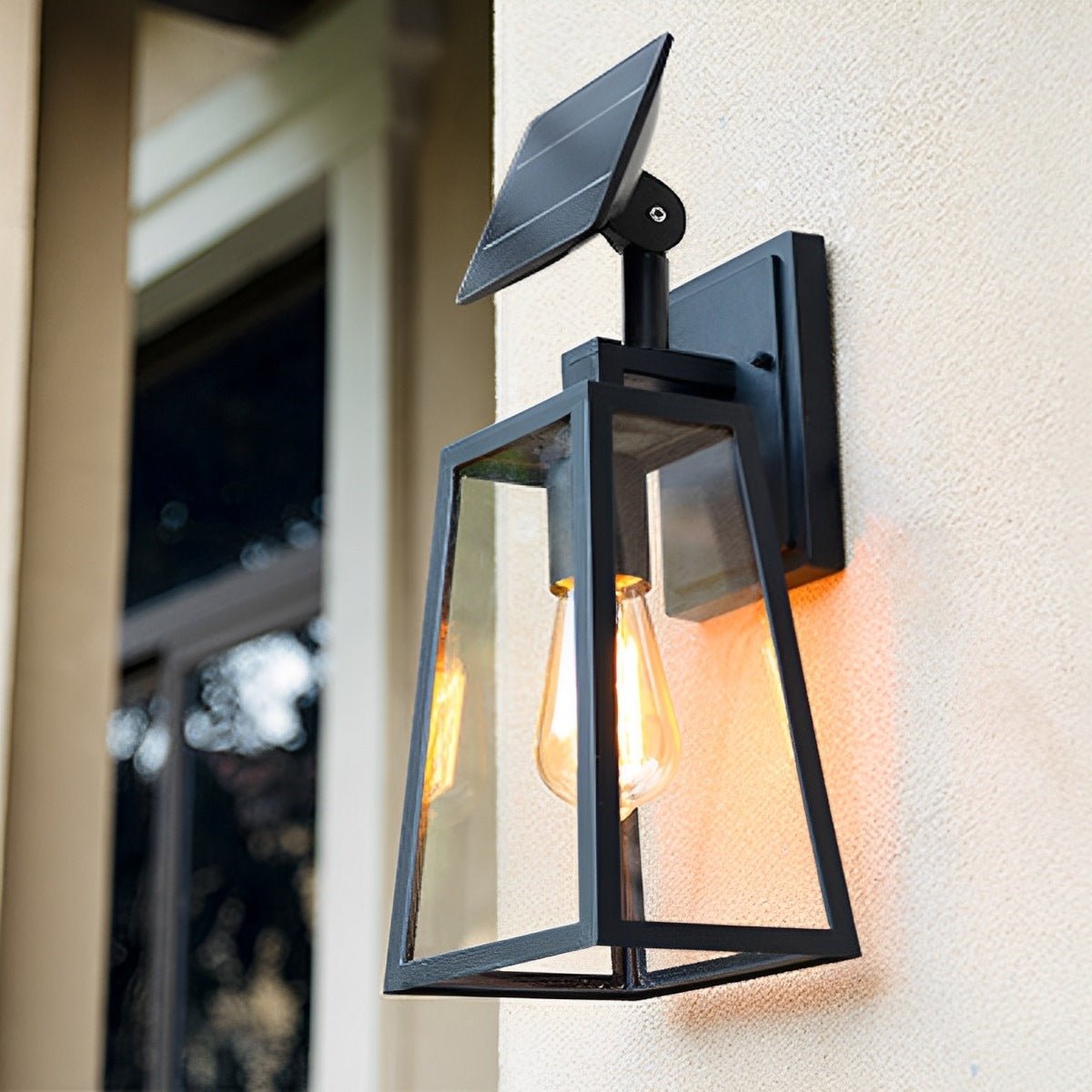 Solar Rustic Trapezoid Waterproof Outdoor LED Porch Wall Light - Flyachilles