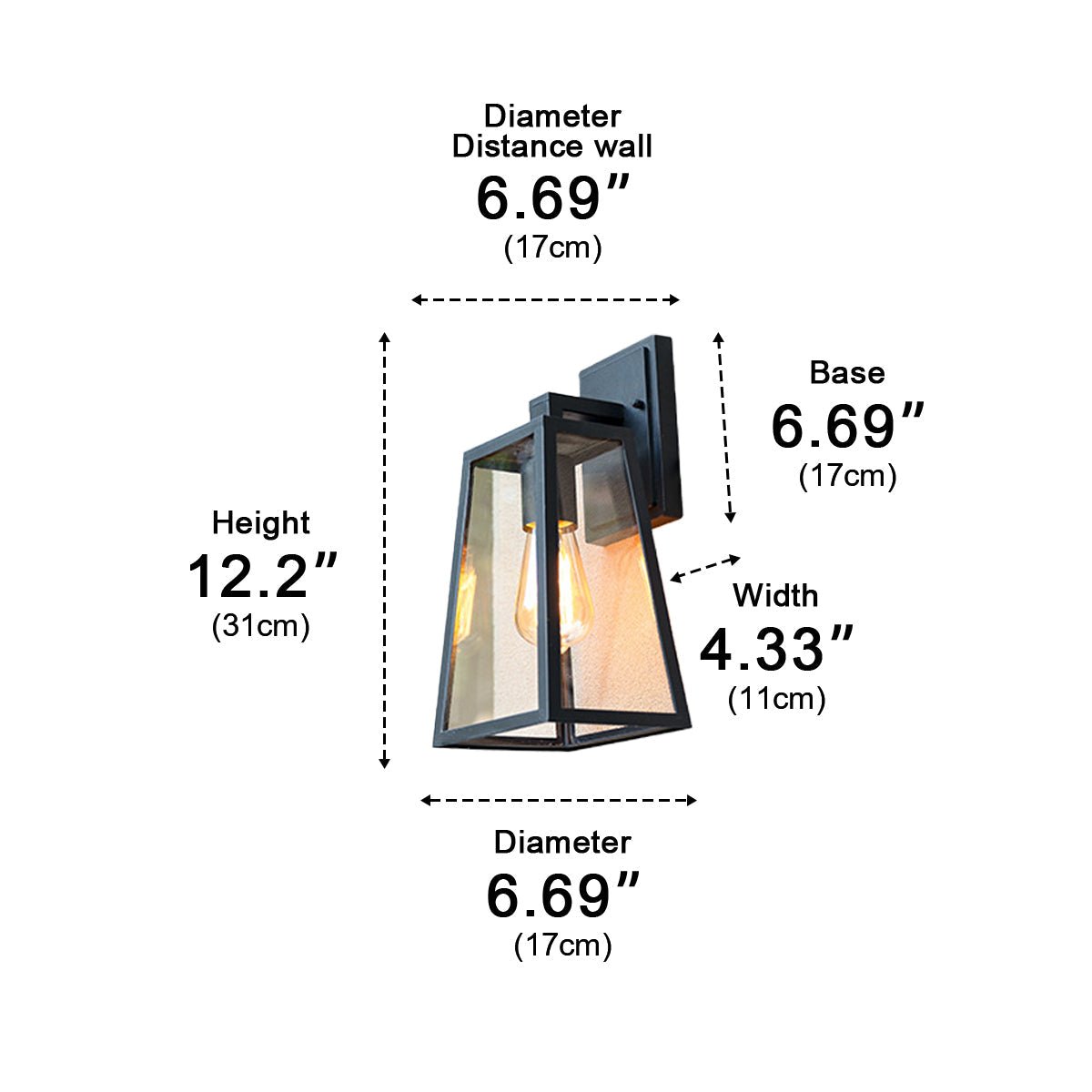 Solar Rustic Trapezoid Waterproof Outdoor LED Porch Wall Light - Flyachilles