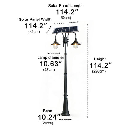 Solar Vintage Waterproof Flared LED Outdoor Pathway Pole Lights - Flyachilles