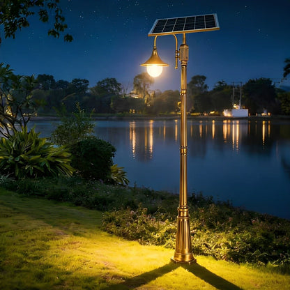 Solar Vintage Waterproof Flared LED Outdoor Pathway Pole Lights - Flyachilles