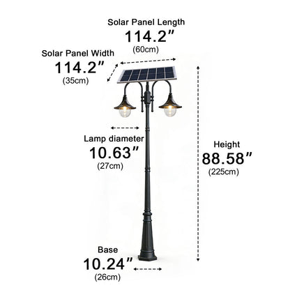 Solar Vintage Waterproof Flared LED Outdoor Pathway Pole Lights - Flyachilles