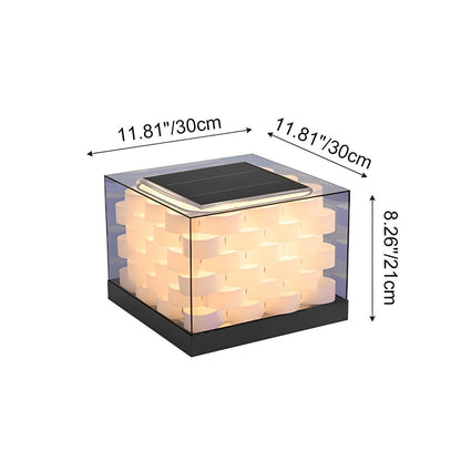 Solar Waterproof Cubed Weave LED Outdoor Post Lights - Flyachilles