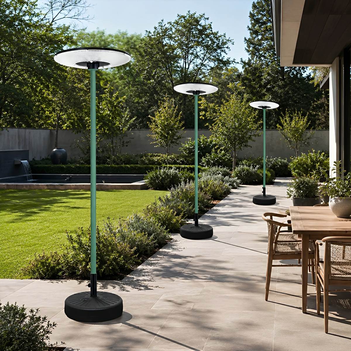 Solar Waterproof Dish Moving &amp; Lifting Outdoor LED Floor Lamps - Flyachilles