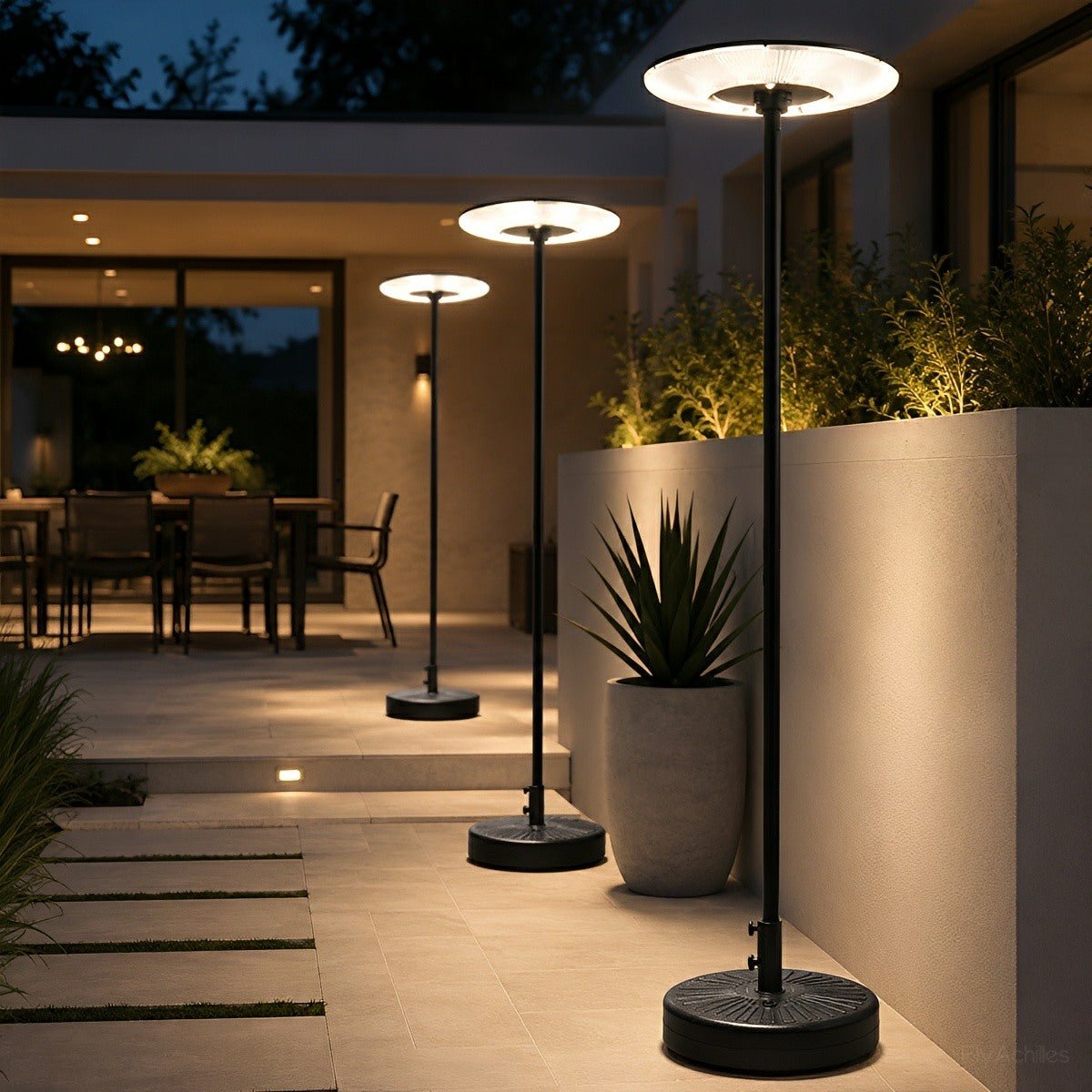 Solar Waterproof Dish Moving &amp; Lifting Outdoor LED Floor Lamps - Flyachilles