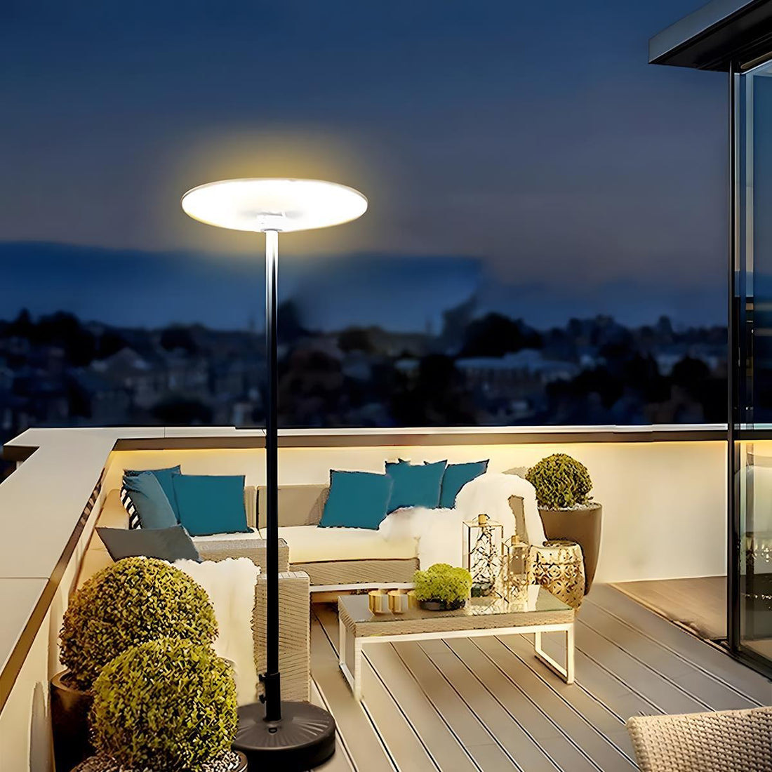 Solar Waterproof Dish Moving & Lifting Outdoor LED Floor Lamps - Flyachilles