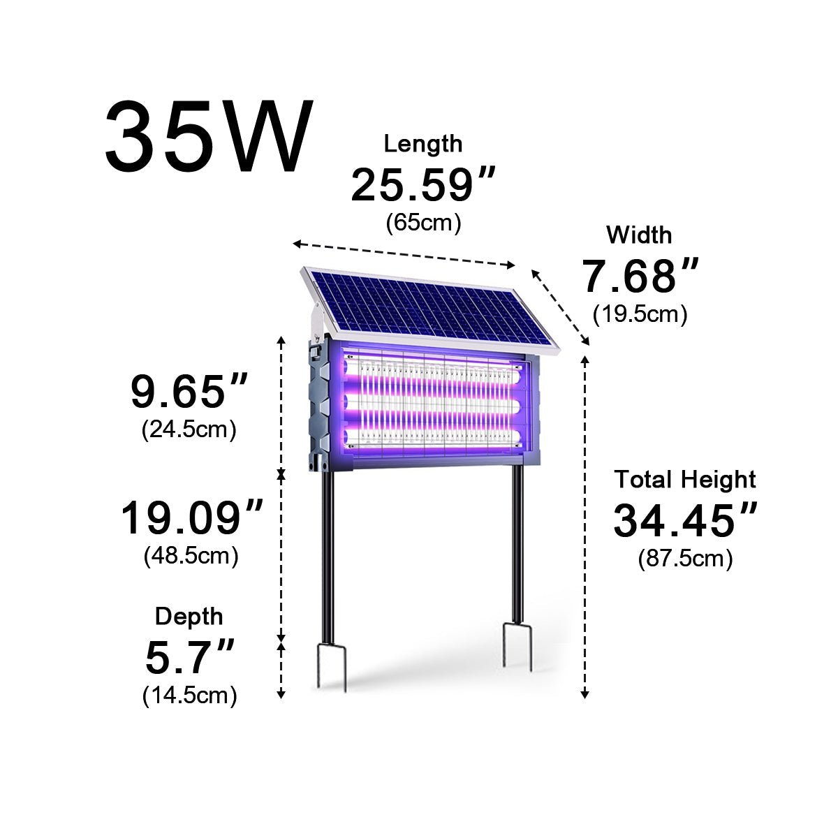 Solar Waterproof LED Outdoor Lawn Mosquito Bug Zapper Killer Lights - Flyachilles