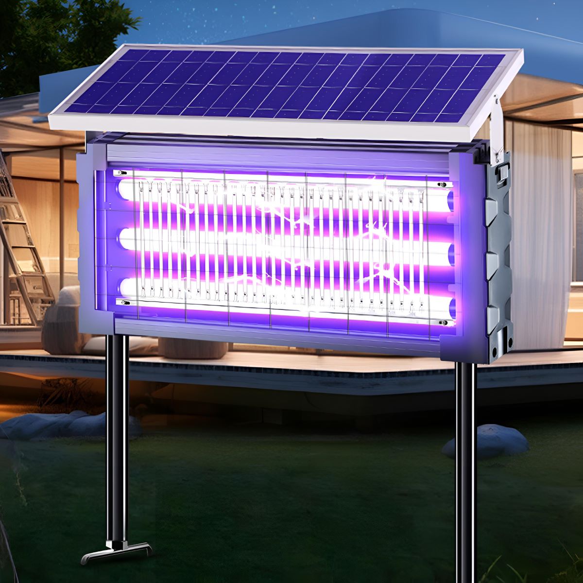 Solar Waterproof LED Outdoor Lawn Mosquito Bug Zapper Killer Lights - Flyachilles