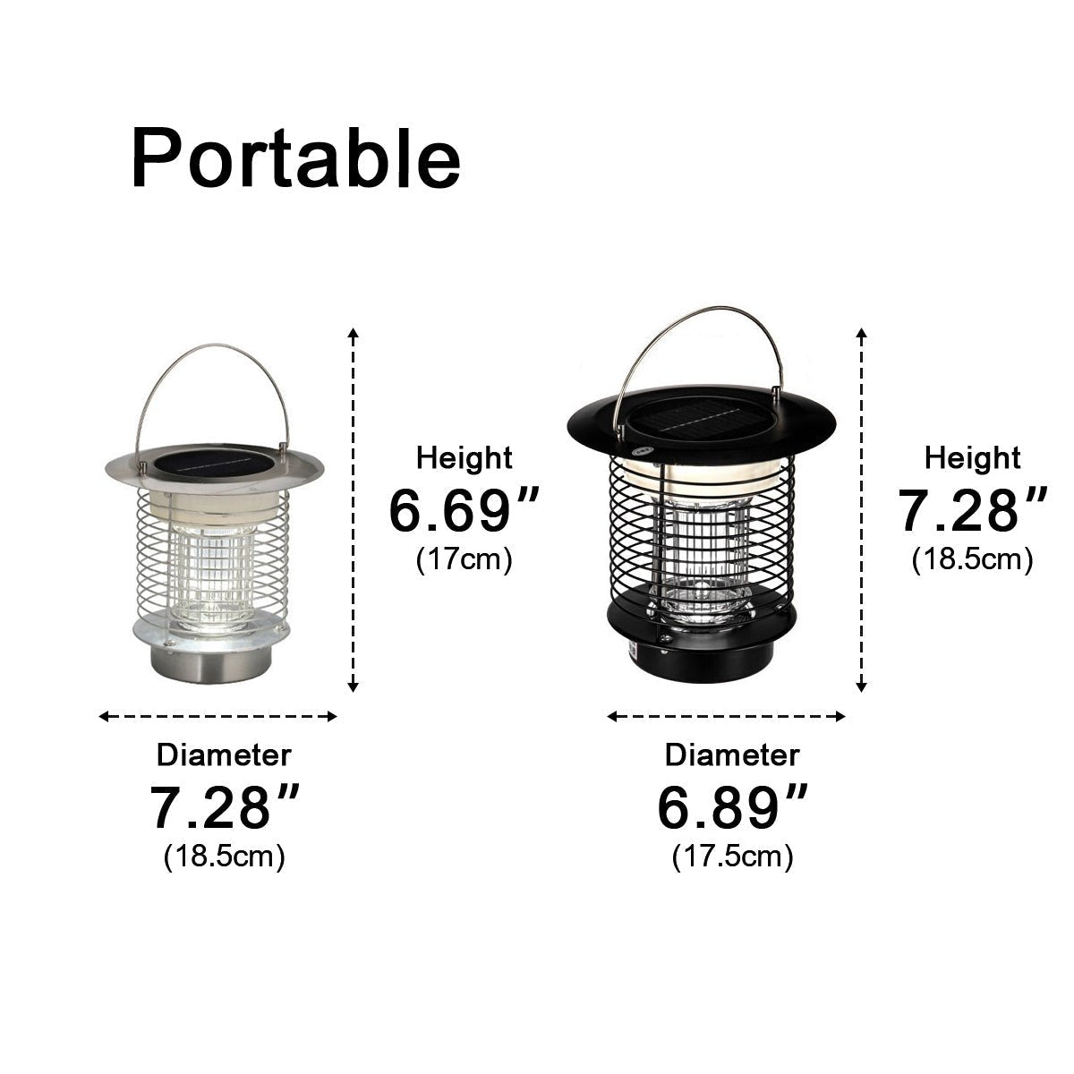 Solar Waterproof LED Outdoor Mosquito Bug Zapper Killer Hanging Lantern Rechargeable - Flyachilles