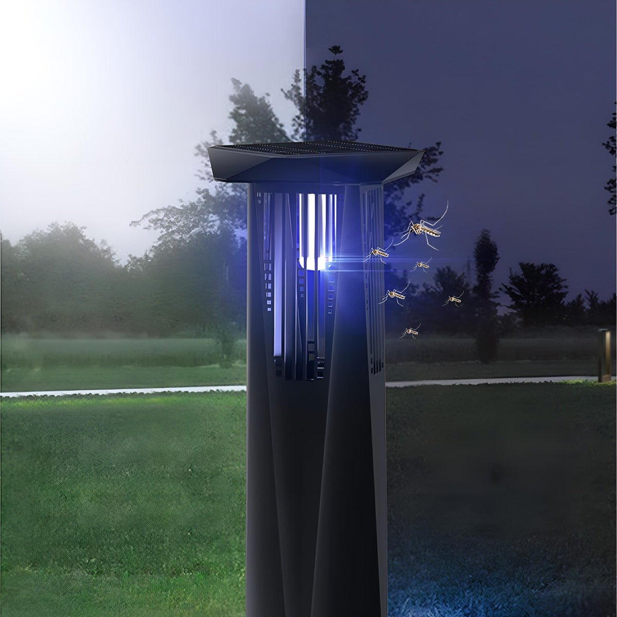 Solar Waterproof LED Outdoor Mosquito Bug Zapper Killer Lawn Lights - Flyachilles