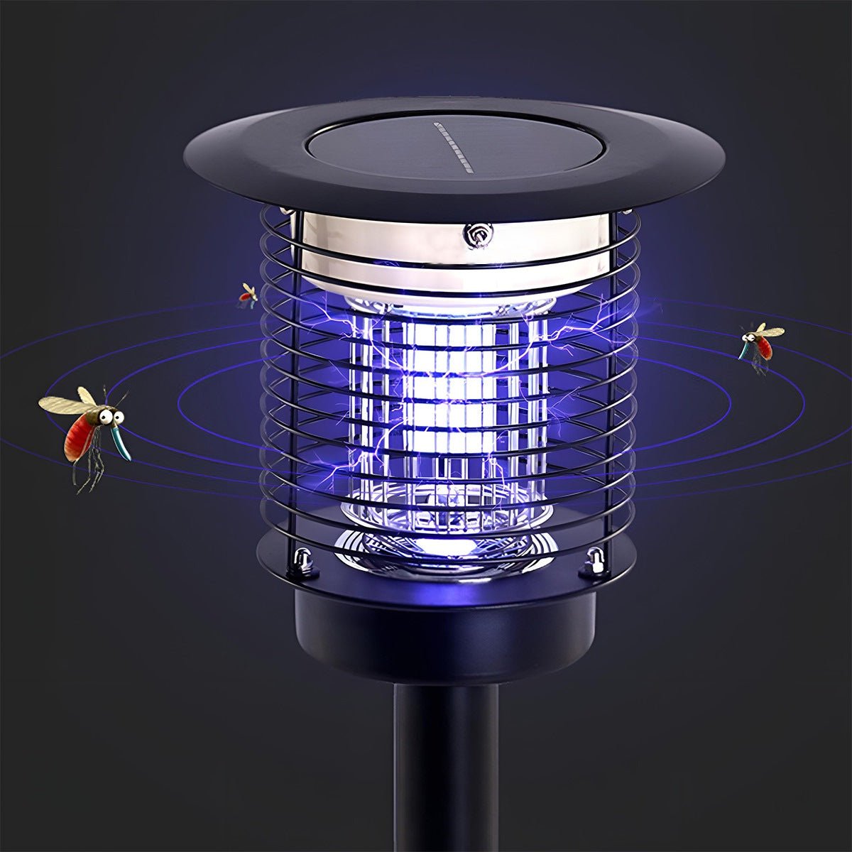 Solar Waterproof LED Outdoor Mosquito Bug Zapper Killer Lawn Pillar Lights - Flyachilles