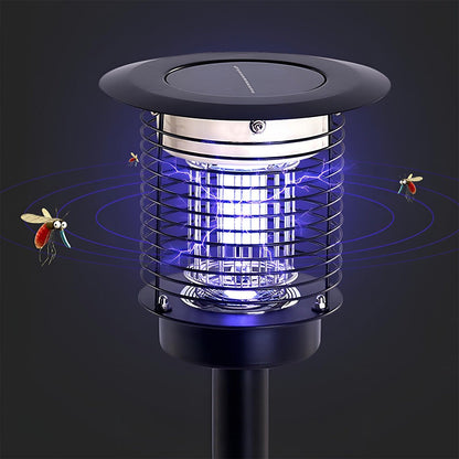 Solar Waterproof LED Outdoor Mosquito Bug Zapper Killer Lawn Pillar Lights - Flyachilles