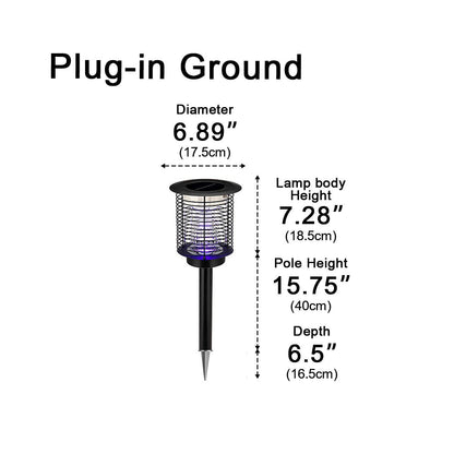 Solar Waterproof LED Outdoor Mosquito Bug Zapper Killer Lawn Pillar Lights - Flyachilles
