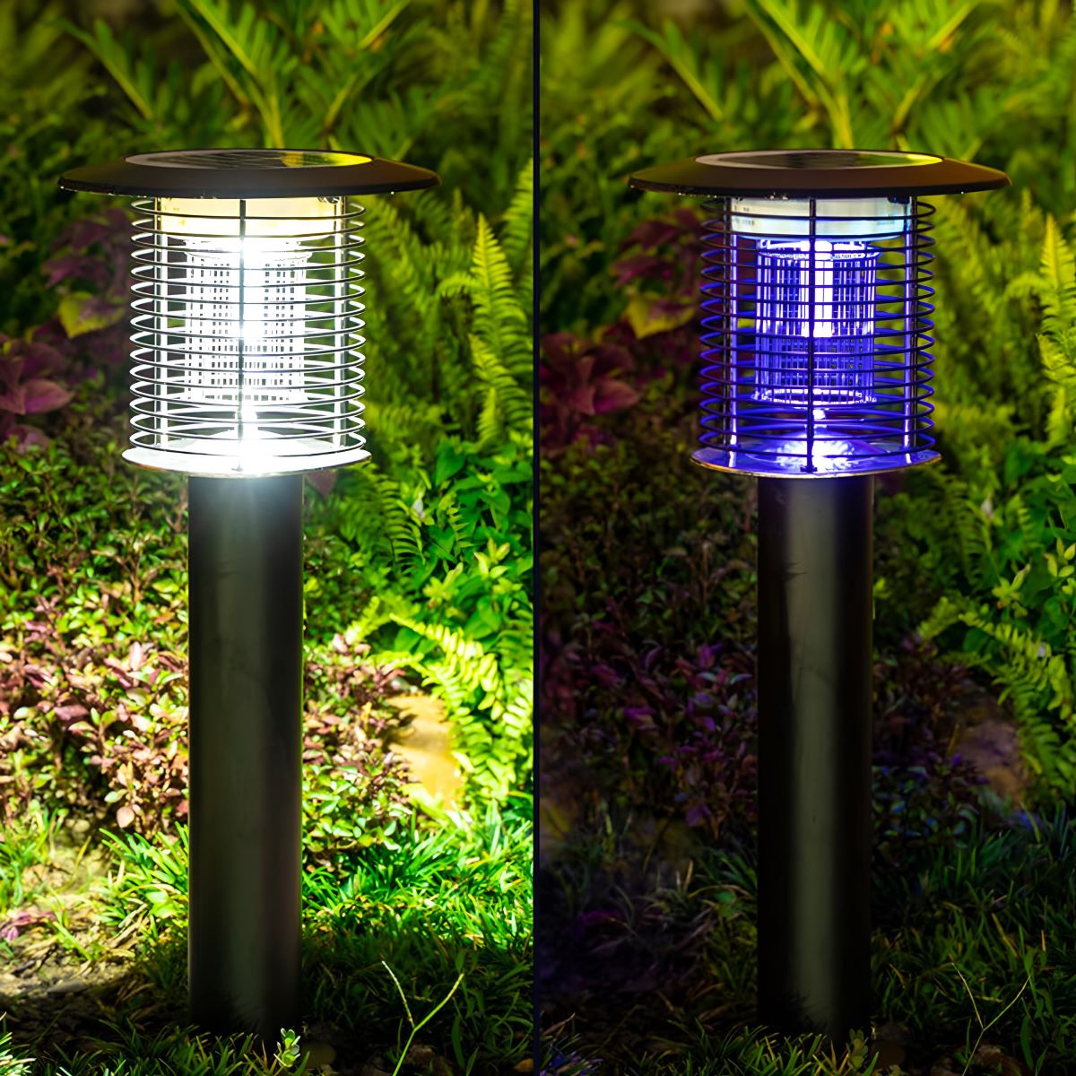 Solar Waterproof LED Outdoor Mosquito Bug Zapper Killer Lawn Pillar Lights - Flyachilles