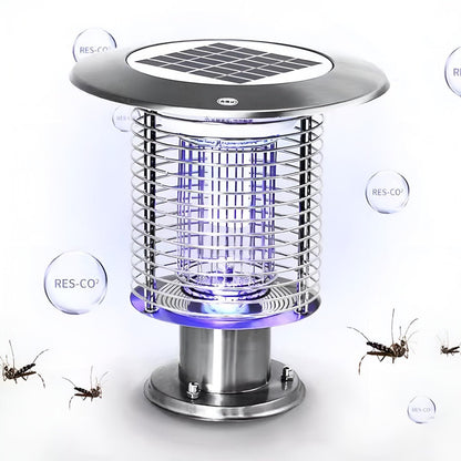 Solar Waterproof LED Outdoor Mosquito Bug Zapper Killer Post light Rechargeable - Flyachilles