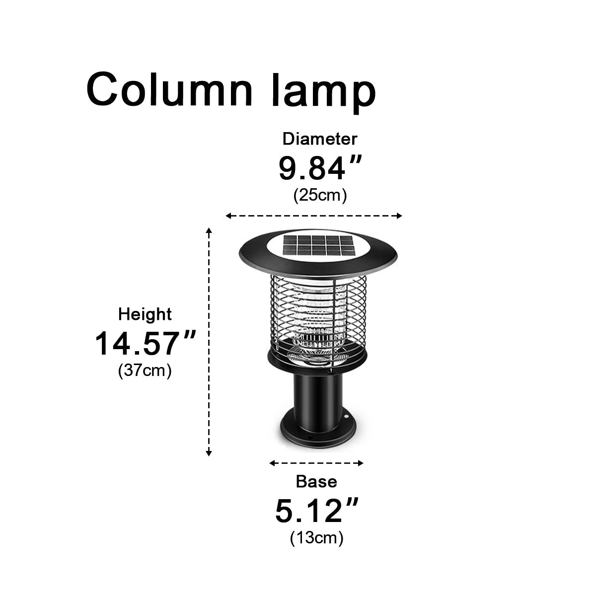 Solar Waterproof LED Outdoor UV Bug Zapper Post light