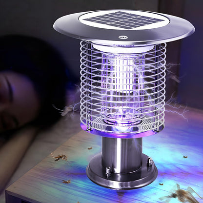 Solar Waterproof LED Outdoor Mosquito Bug Zapper Killer Post light Rechargeable - Flyachilles
