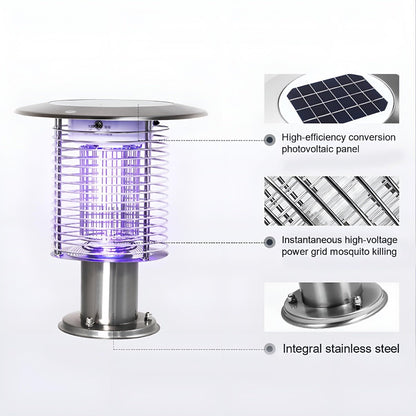 Solar Waterproof LED Outdoor Mosquito Bug Zapper Killer Post light Rechargeable - Flyachilles