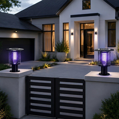Solar Waterproof LED Outdoor Mosquito Bug Zapper Killer Post light Rechargeable - Flyachilles