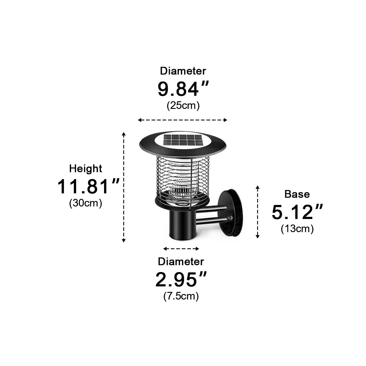 Solar Waterproof LED Outdoor Mosquito Bug Zapper Killer Wall Lights Rechargeable - Flyachilles