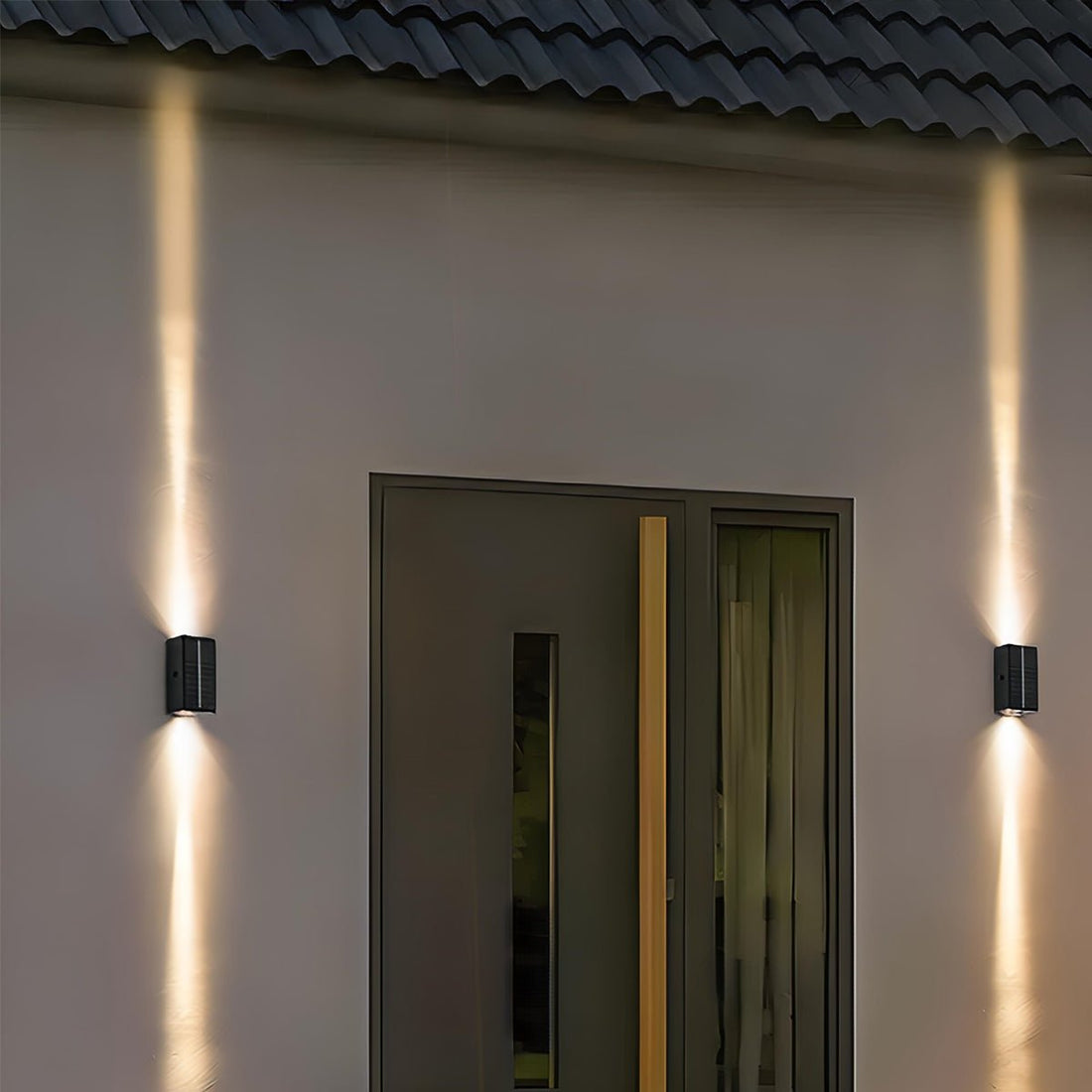 Solar Waterproof Modern Black Up&Down LED Outdoor Wall Washer Spot Lights - Flyachilles