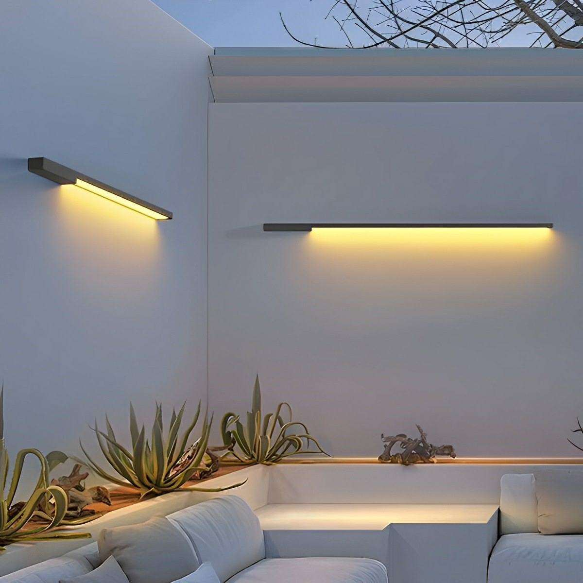 Solar Waterproof Outdoor Long Light Strip LED Exterior Wall Sconce