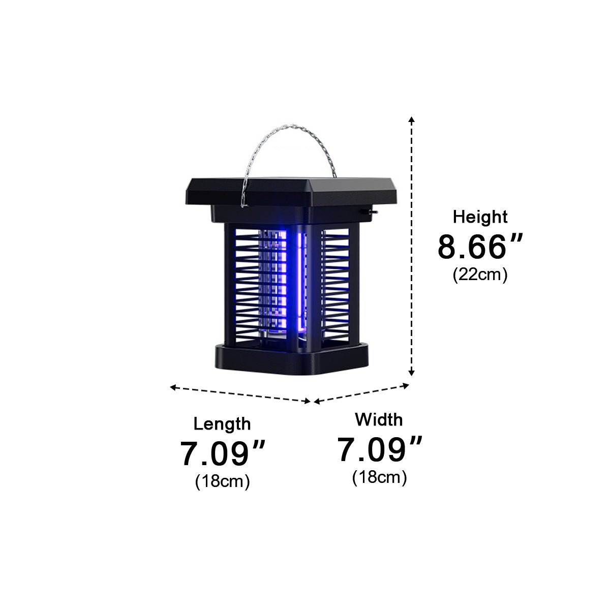 Solar Waterproof Outdoor Mosquito Bug Zapper Killer LED Hanging Lantern Lights - Flyachilles