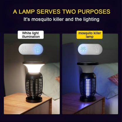 Solar Waterproof Outdoor Mosquito Bug Zapper Killer LED Hanging Lantern Lights - Flyachilles