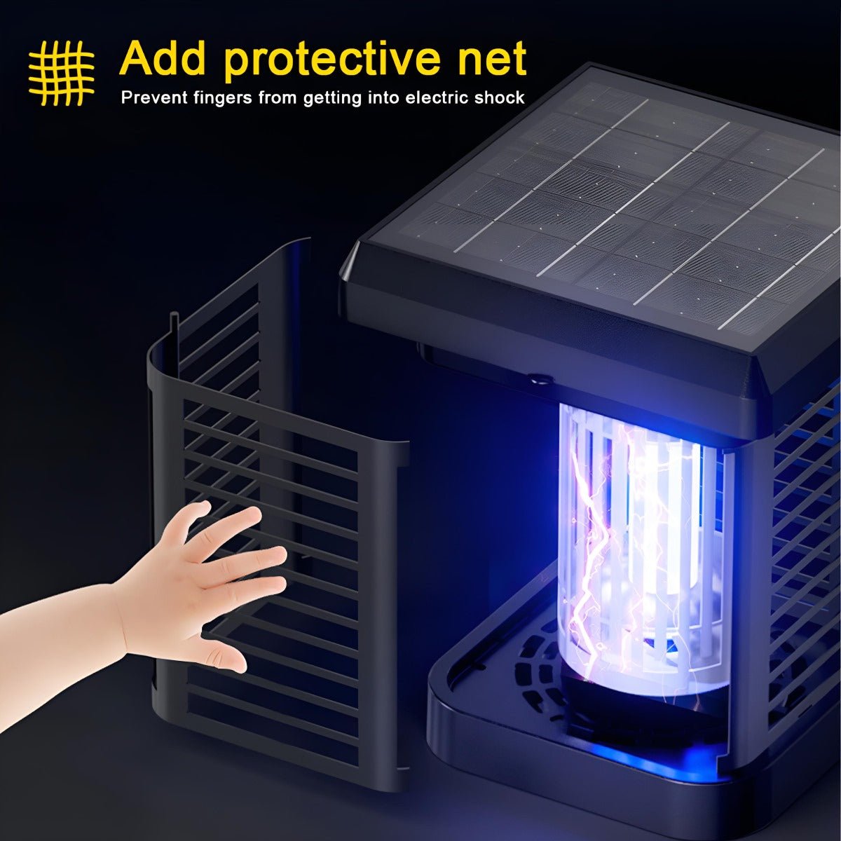 Solar Waterproof Outdoor Mosquito Bug Zapper Killer LED Hanging Lantern Lights - Flyachilles