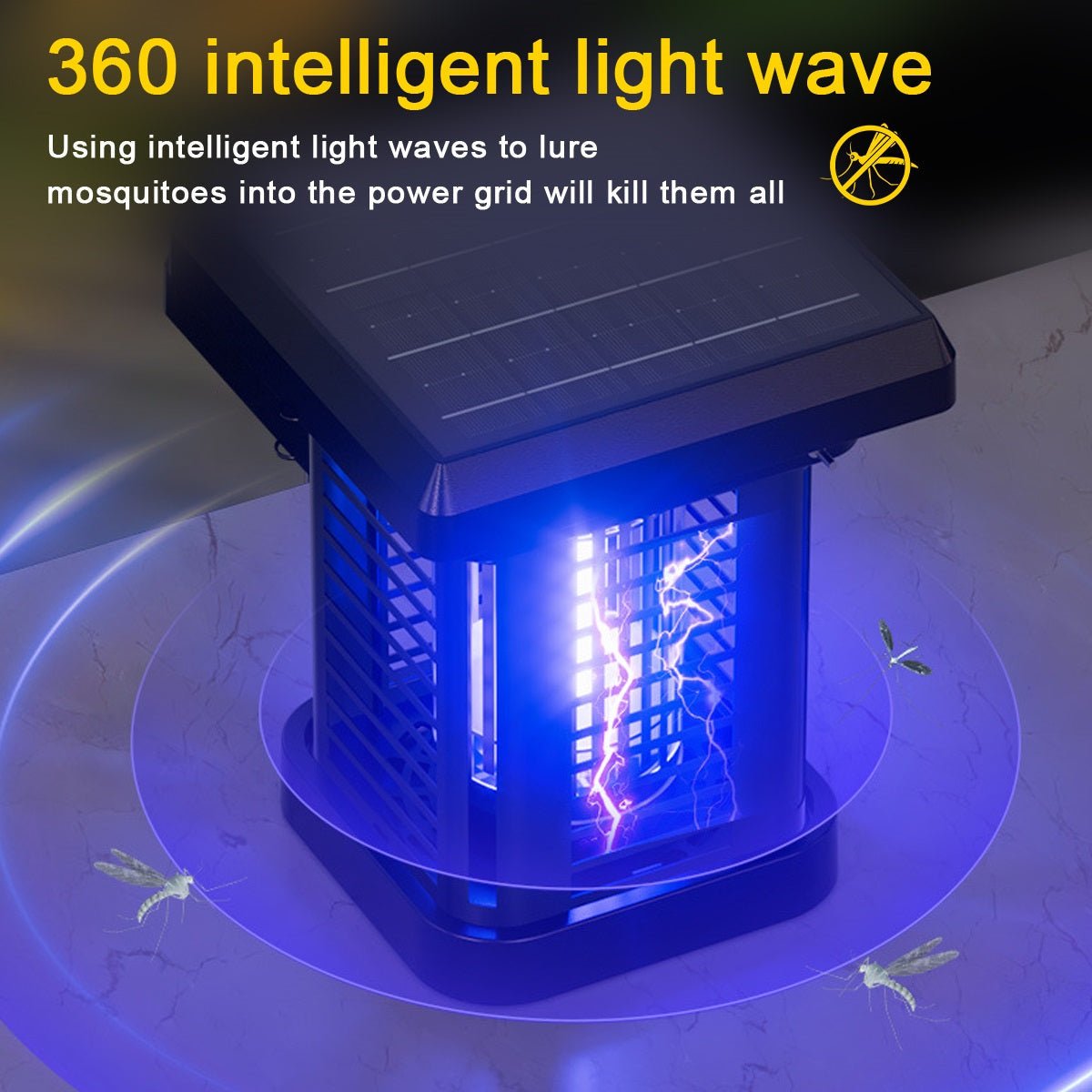 Solar Waterproof Outdoor Mosquito Bug Zapper Killer LED Hanging Lantern Lights - Flyachilles