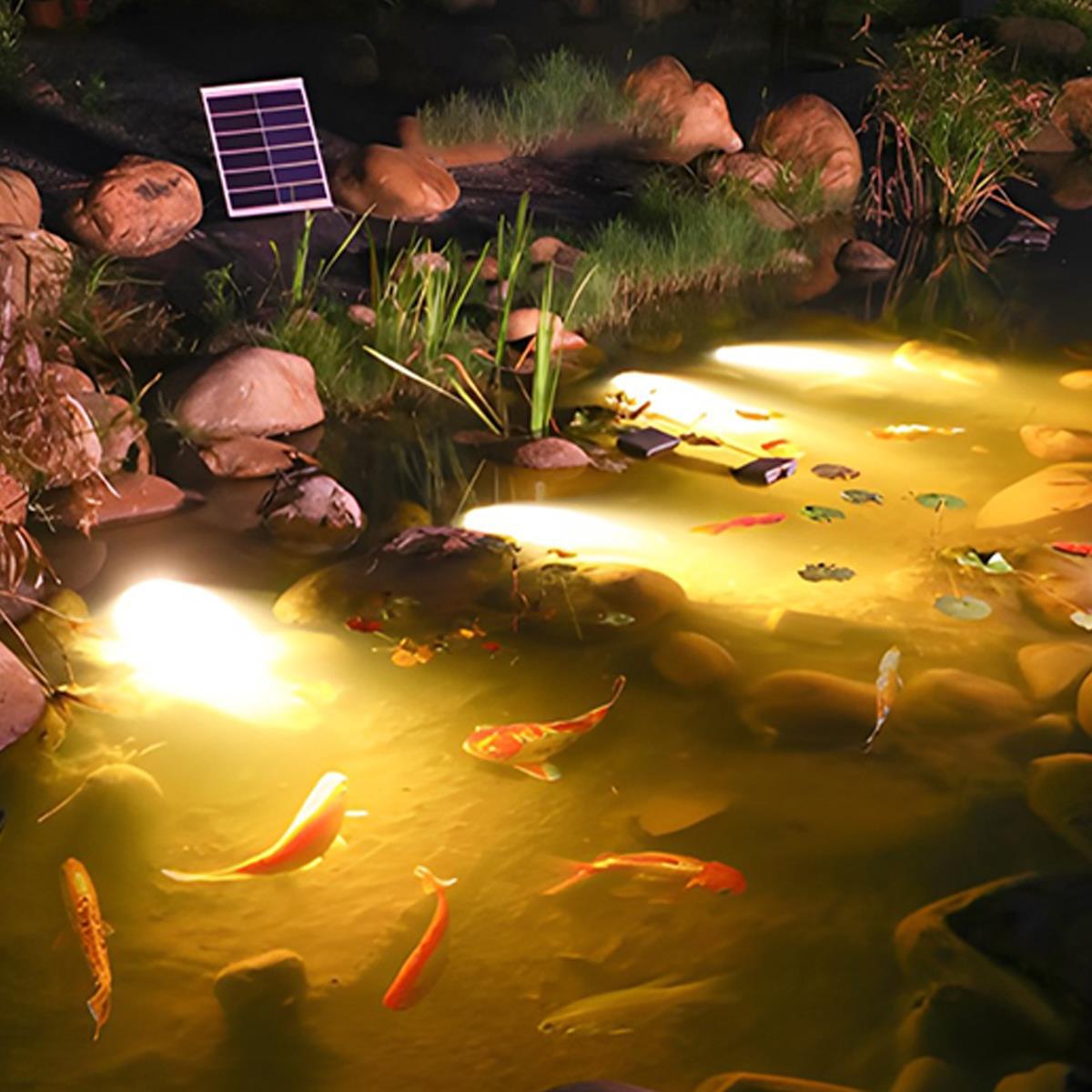 HOT Solar Lights Underwater Fish Pond Lights Underwater Pond