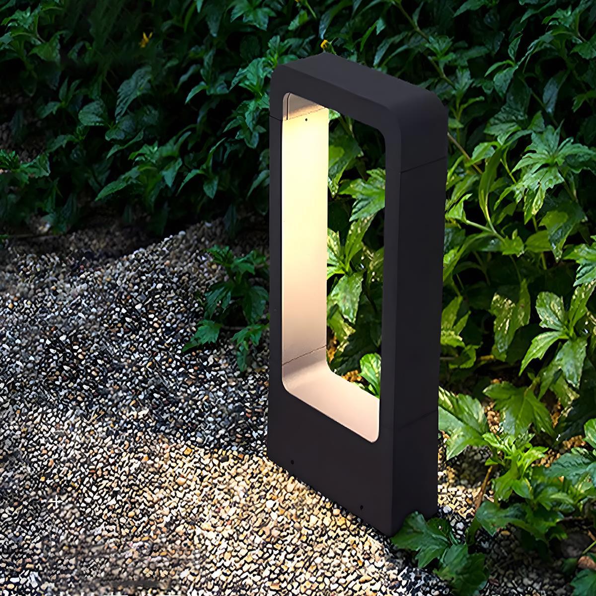 Rectangular Post Lights Waterproof Solar Modern Hollow LED Outdoor Post Light Rectangular ...