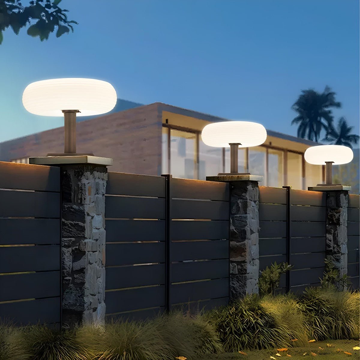 Solar Waterproof Round Removable LED Outdoor Post Lights - Free Installation - Flyachilles