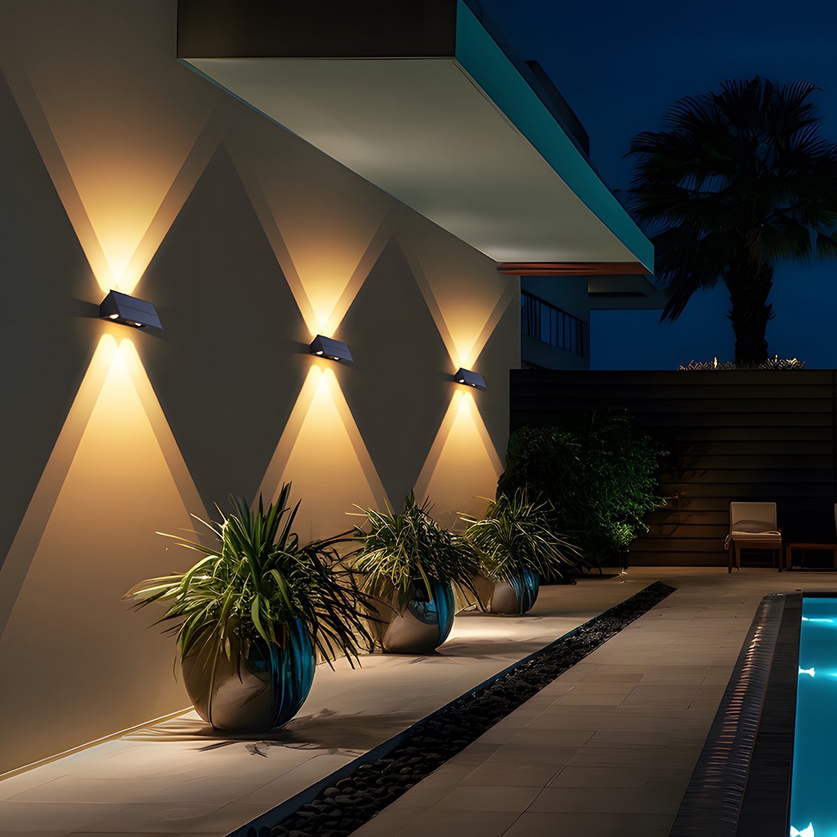 Solar Waterproof Up and Down LED Outdoor Wall Sconces - Flyachilles