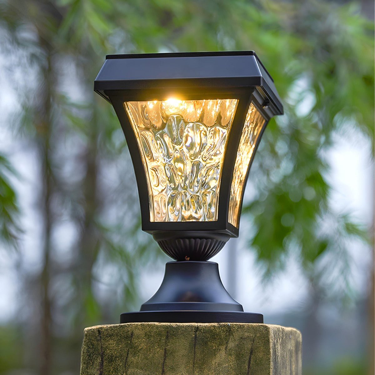 Solar Waterproof Water Wave Lampshade LED Outdoor Post Lights - Flyachilles
