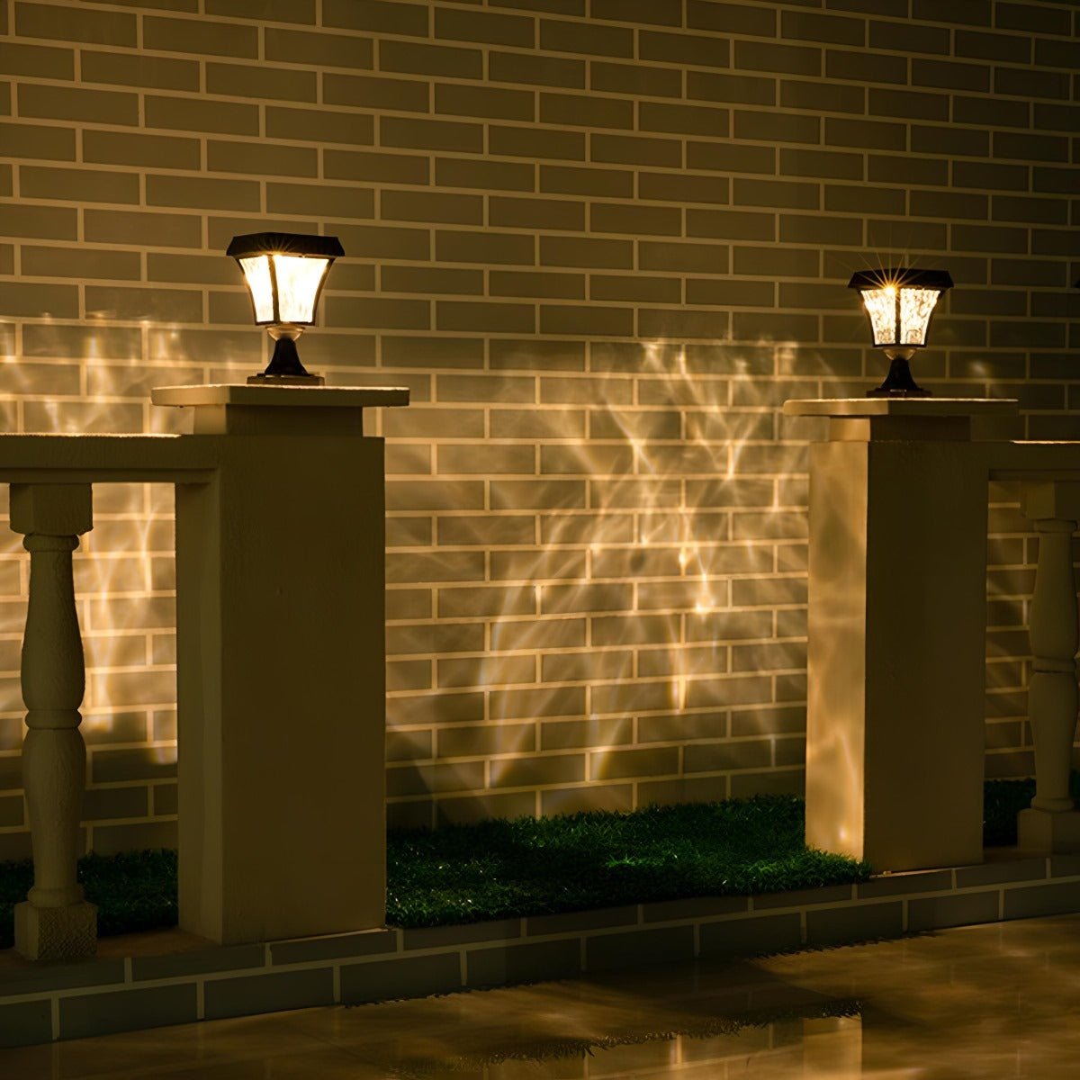 Solar Waterproof Water Wave Lampshade LED Outdoor Post Lights - Flyachilles