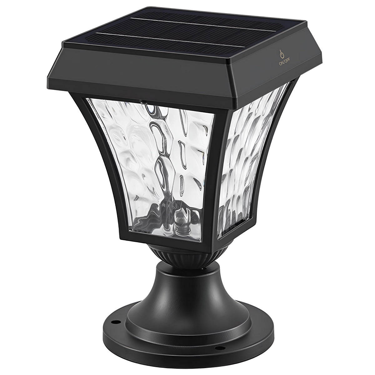 Solar Waterproof Water Wave Lampshade LED Outdoor Post Lights - Flyachilles