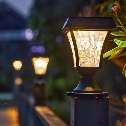 Solar Waterproof Water Wave Lampshade LED Outdoor Post Lights - Flyachilles
