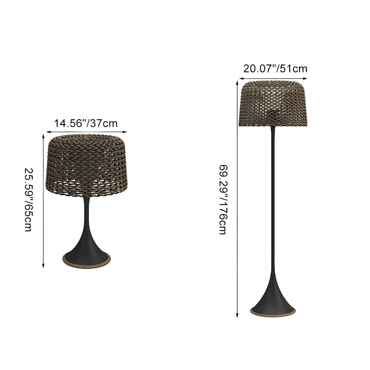 Solar Waterproof Weave Shade LED Outdoor Floor Lamp - Flyachilles