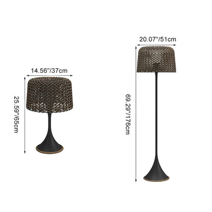 Solar Waterproof Weave Shade LED Outdoor Floor Lamp - Flyachilles