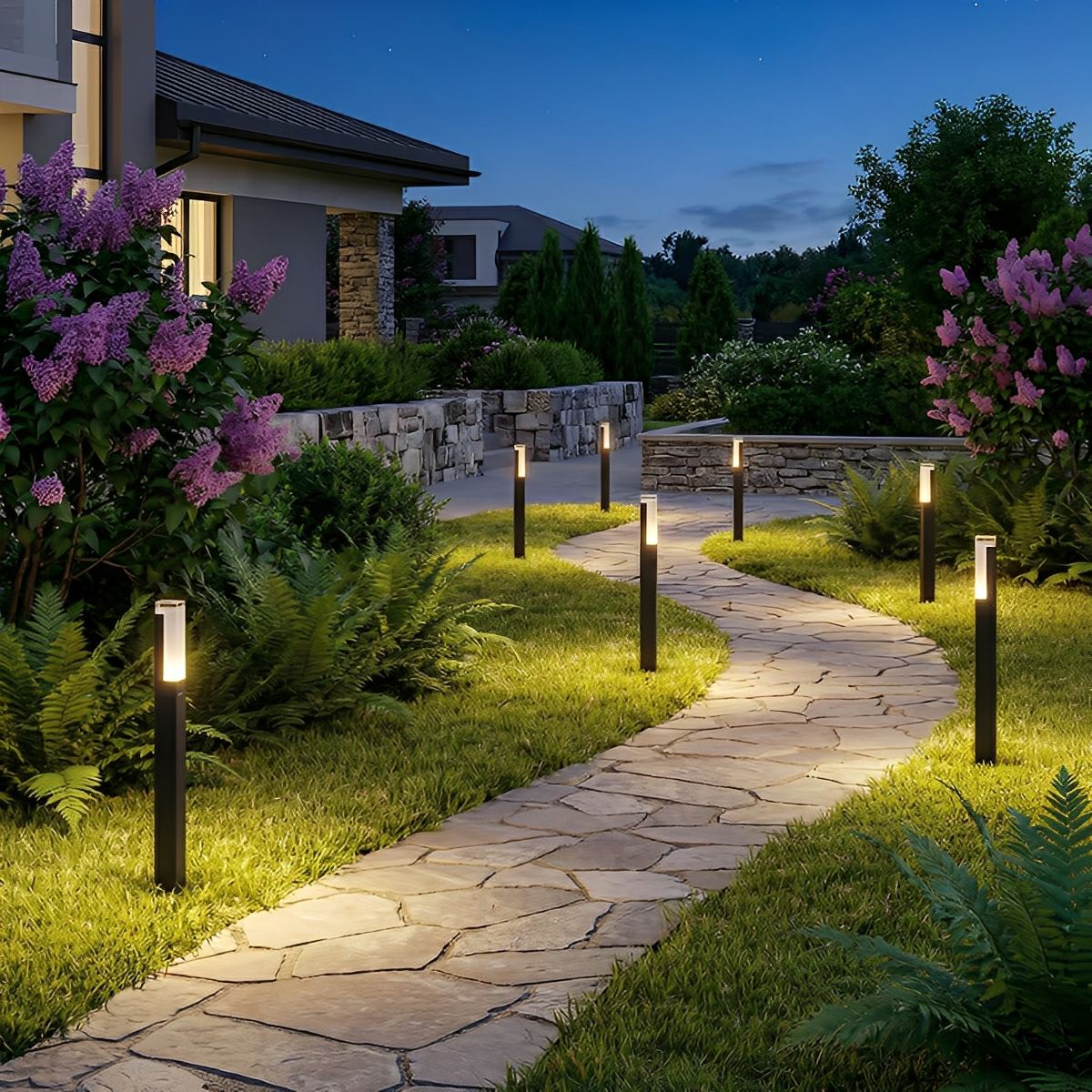 Square Column Modern LED Outdoor Pathway Lights - Flyachilles